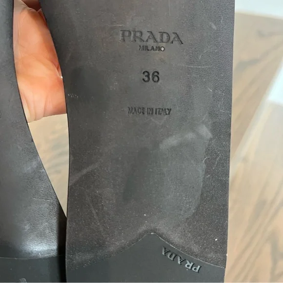 NWOB Prada Triangle Logo Slide Sandals in Black Size 36 - Picture 7 of 7